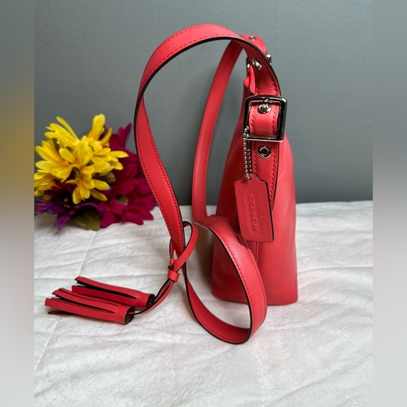 Coach 19901 Legacy Leather Mini Duffle Crossbody Bag Pink/Coral w/Tassels - Picture 6 of 16